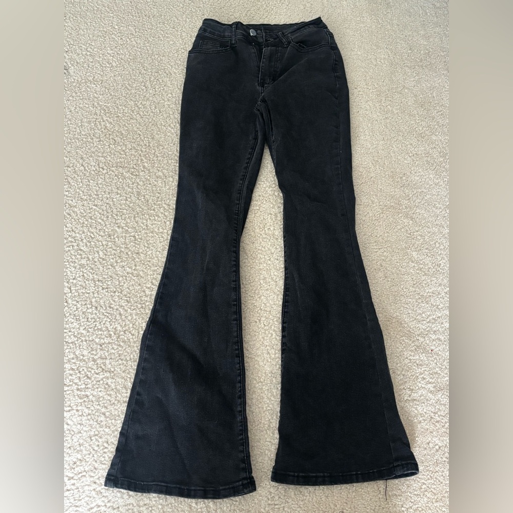 SHEIN Black Flare & Wide Leg Jeans